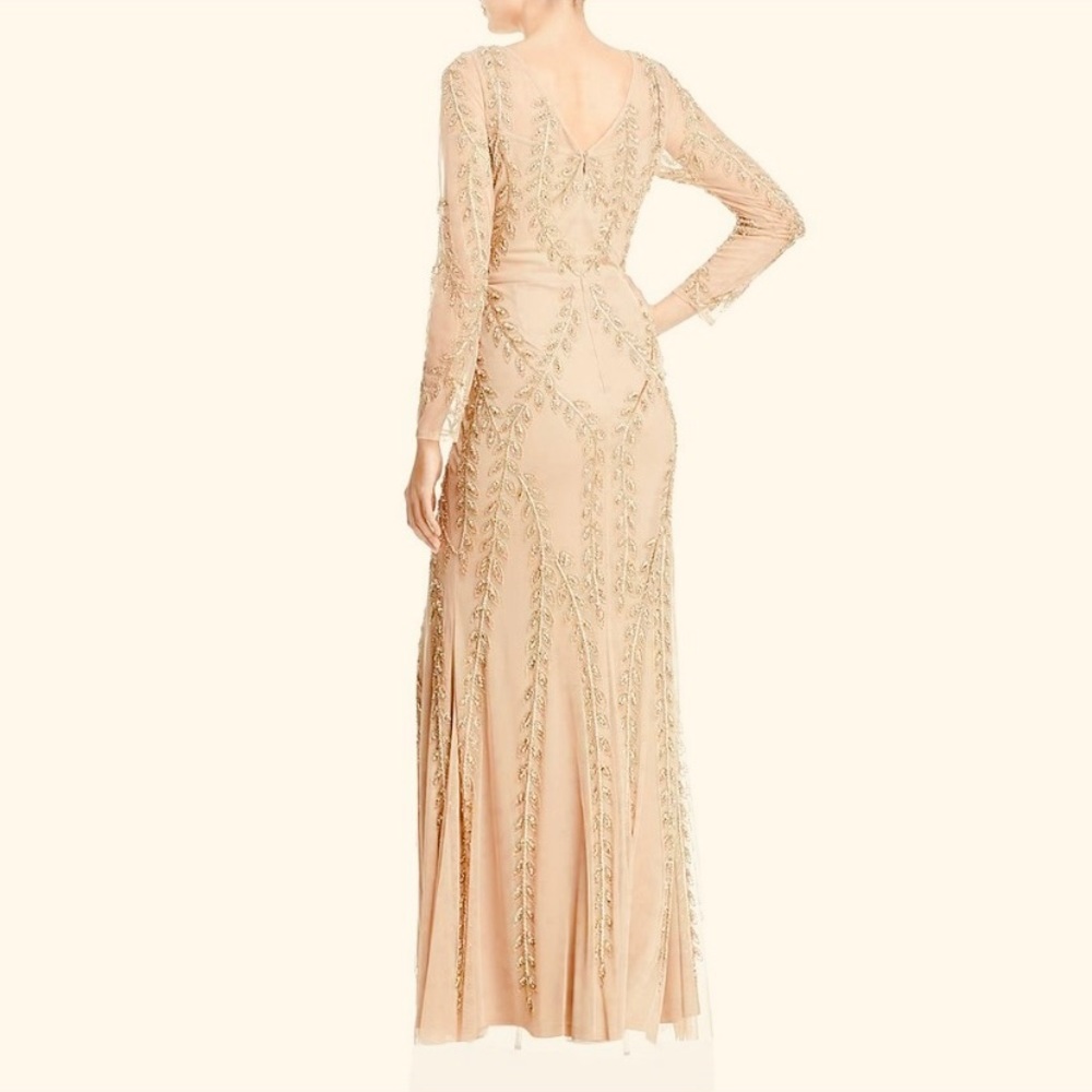 Adrianna Papell Long champagne/gold gown - Picture 9 of 11